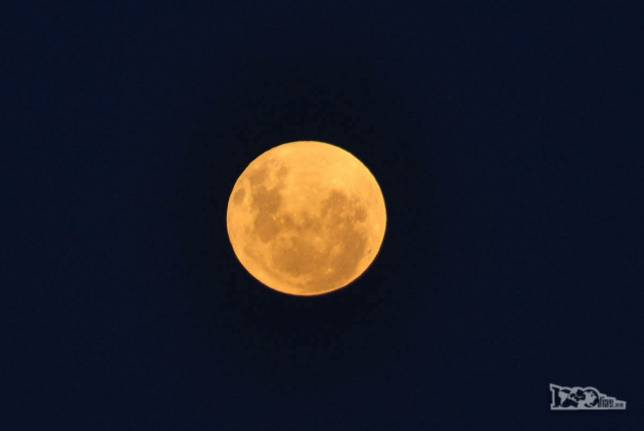 Lua cheia e majestosa na praia dos Ingleses, no norte de Florianópolis, Santa Catarina
